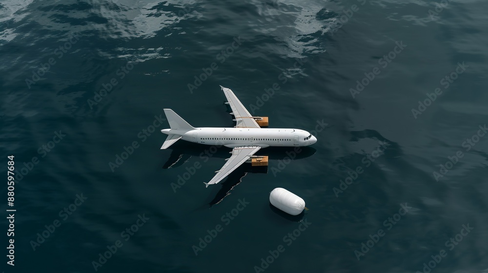 Fototapeta premium Artwork depicting climate refugees and migration due to environmental displacement, emphasizing humanitarian impacts and adaptation challenges. Illustration, Image, , Minimalism,