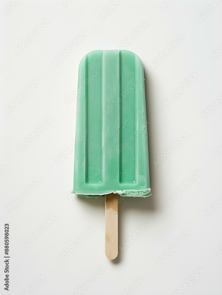 Isolated emerald Popsicle on a white Background Isolated emerald Popsicle on a white Background