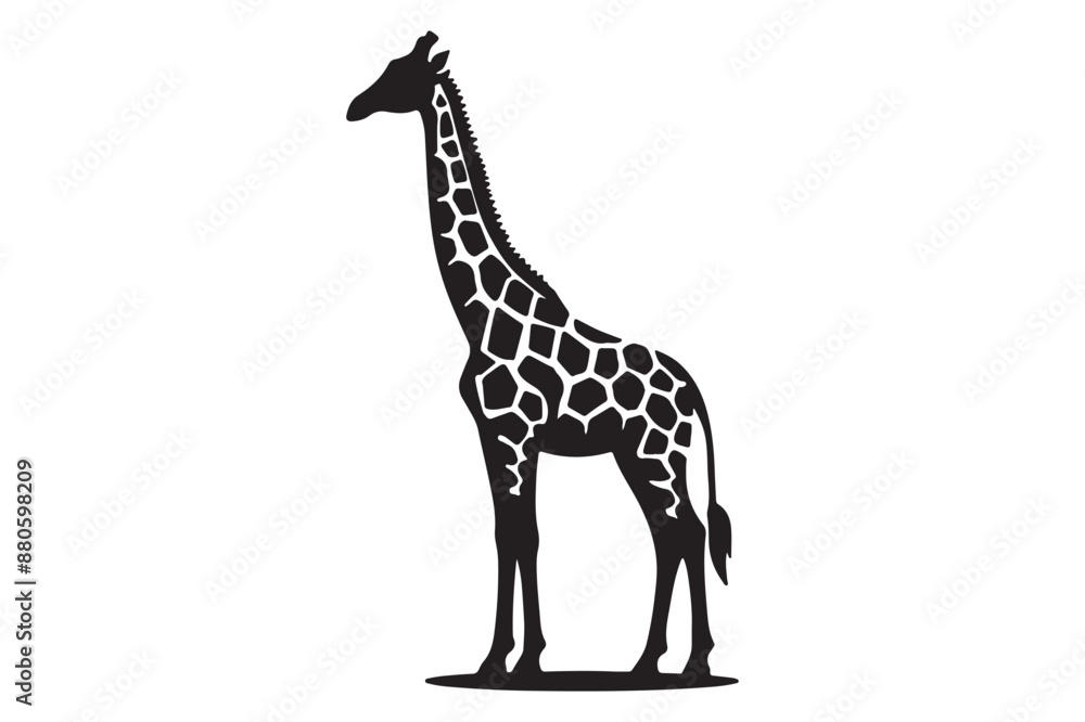 Fototapeta premium Giraffe set Animal Silhouettes vector illustration - Generative AI