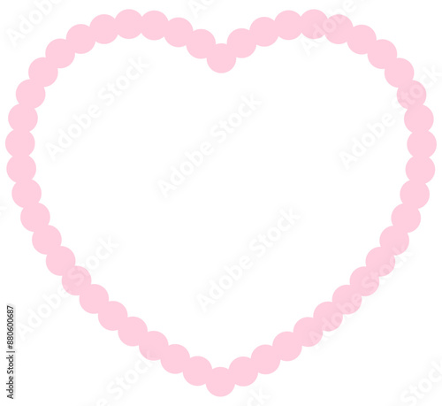 heart scallop frame isolated. Template for photo. Empty photo frame.