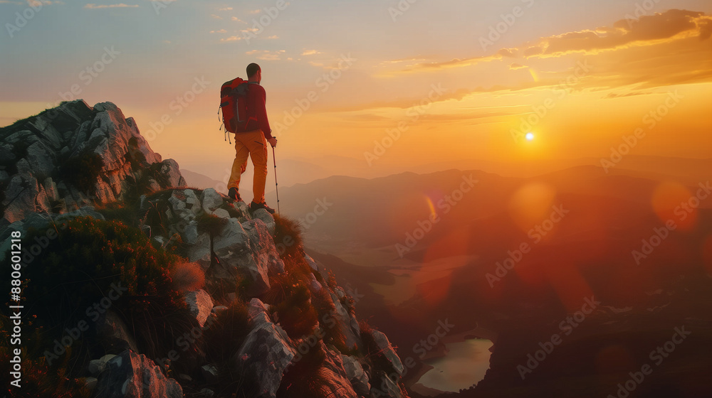 Obraz premium hiker in the mountains