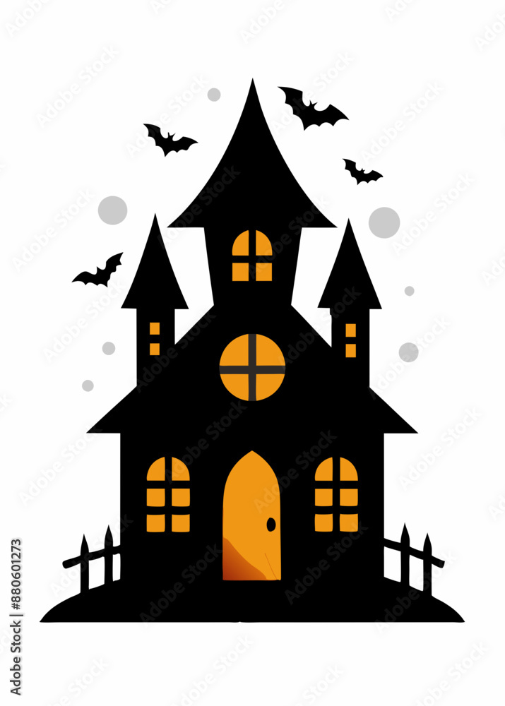 Halloween house on white background Halloween house on white background