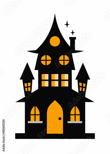 Wallpaper Mural Halloween house on white background Torontodigital.ca