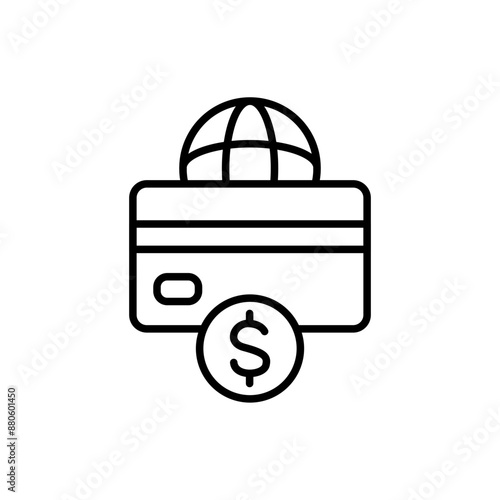 Online loan outline icons, minimalist vector illustration ,simple transparent graphic element .Isolated on white background