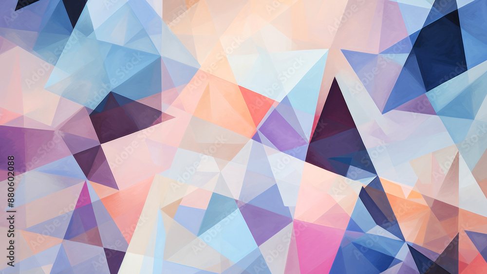 Obraz premium Pastel geometric abstract background with soft triangular shapes pattern