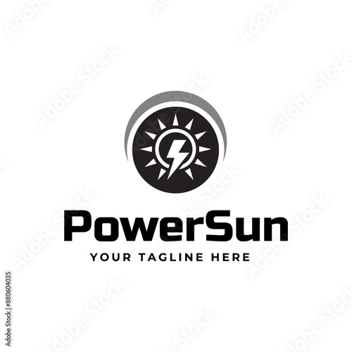 Solar Energy logo designs vector, Sun power logo