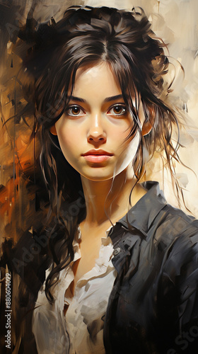 A Sketch Painting Of A Beautiful Young Women