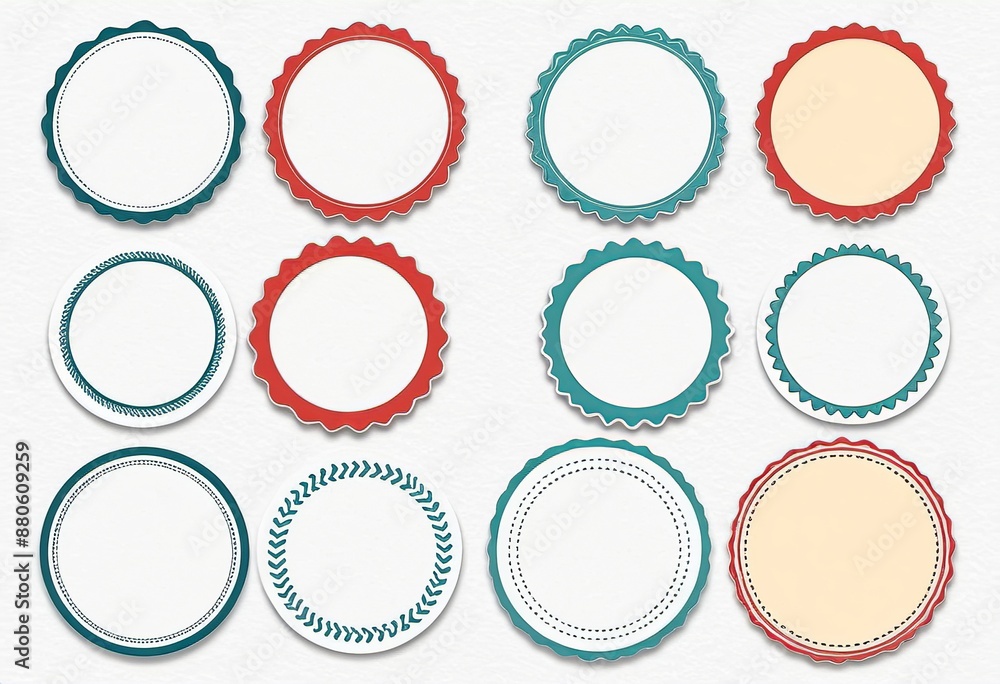 Playful Wavy Line Stickers with White Borders: Minimalist Design for Social Media and Web Graphics Playful Wavy Line Stickers with White Borders: Minimalist Design for Social Media and Web Graphics