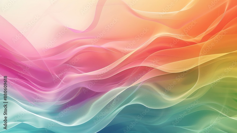 Abstract background with colorful wavy lines and shapes flowing, blending and overlapping, creating a sense of movement and energy Abstract background with colorful wavy lines and shapes flowing, blending and overlapping, creating a sense of movement and energy