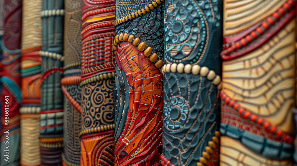 Abstract books adorned with intricate patterns. Abstract books adorned with intricate patterns.