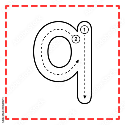tracing alfabet qq illustration