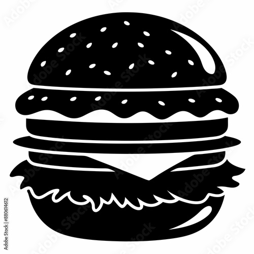 Burger vector illustration, Burger vector art, Burger silhouette, burger cartoon character