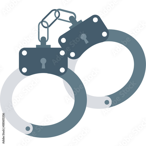 Handcuffs vector icon with isolated  background in flat style  photo