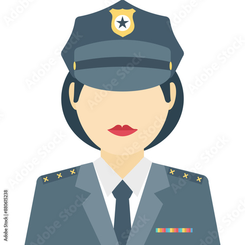 Cop vector icon with isolated  background in flat style 