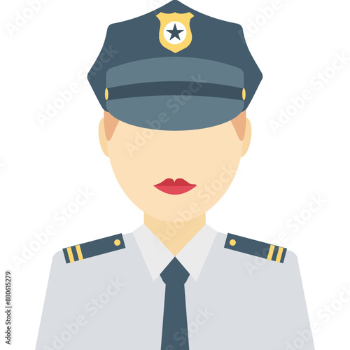 Cop vector icon with isolated  background in flat style 