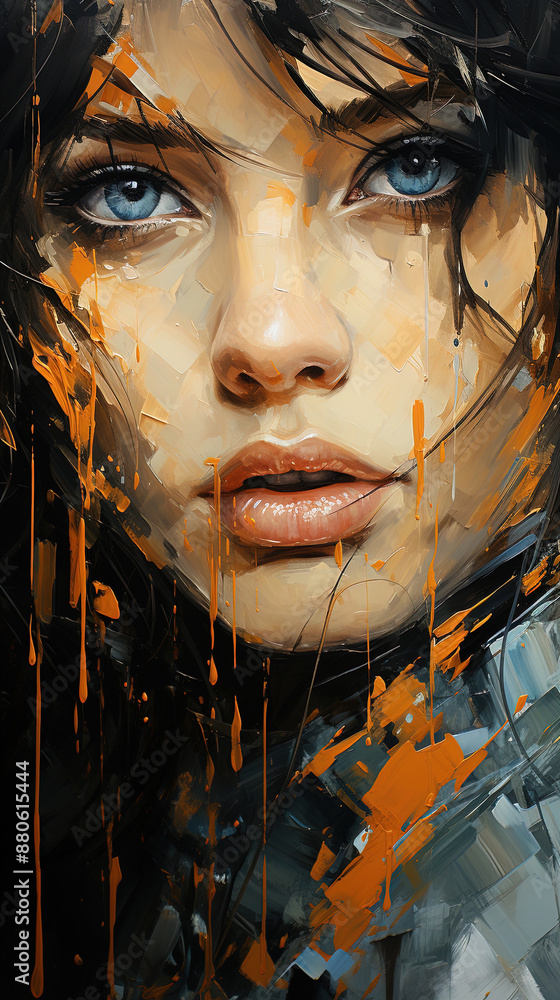 A Sketch Painting Of A Beautiful Women Portrait Gungy Style A Sketch Painting Of A Beautiful Women Portrait Gungy Style