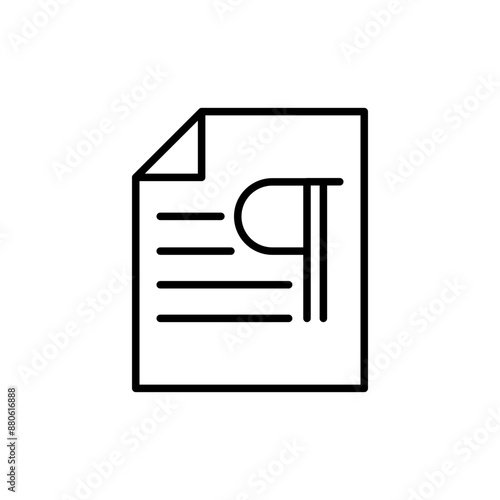 Text paragraph outline icons, minimalist vector illustration ,simple transparent graphic element .Isolated on white background