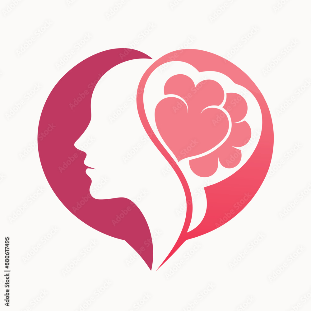 Psychology logo that includes brain and heart vector illustration.
Psychology logo that includes brain and heart vector illustration.