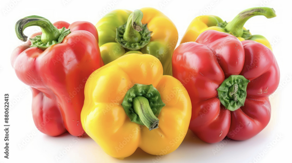 Colorful Bell Peppers on White Background Colorful Bell Peppers on White Background