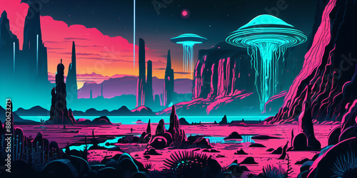Alien fantasy landscape. Di...
