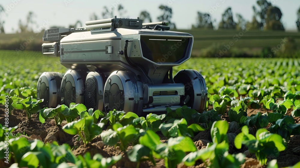 Smart robotic farmers concept, agriculture technology and farm automation Smart robotic farmers concept, agriculture technology and farm automation