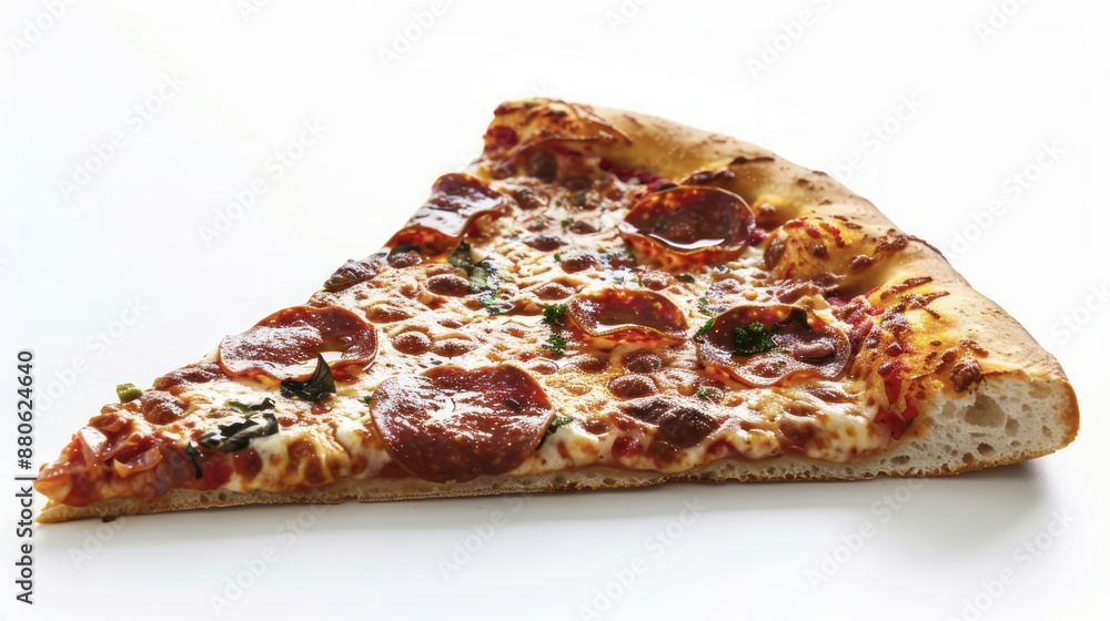 Delicious Pepperoni Pizza Slice with Herbs Delicious Pepperoni Pizza Slice with Herbs