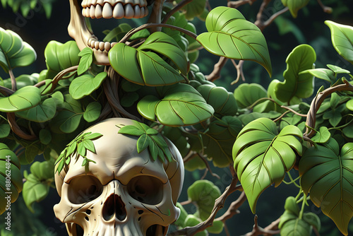 Skulls intertwined with bra...