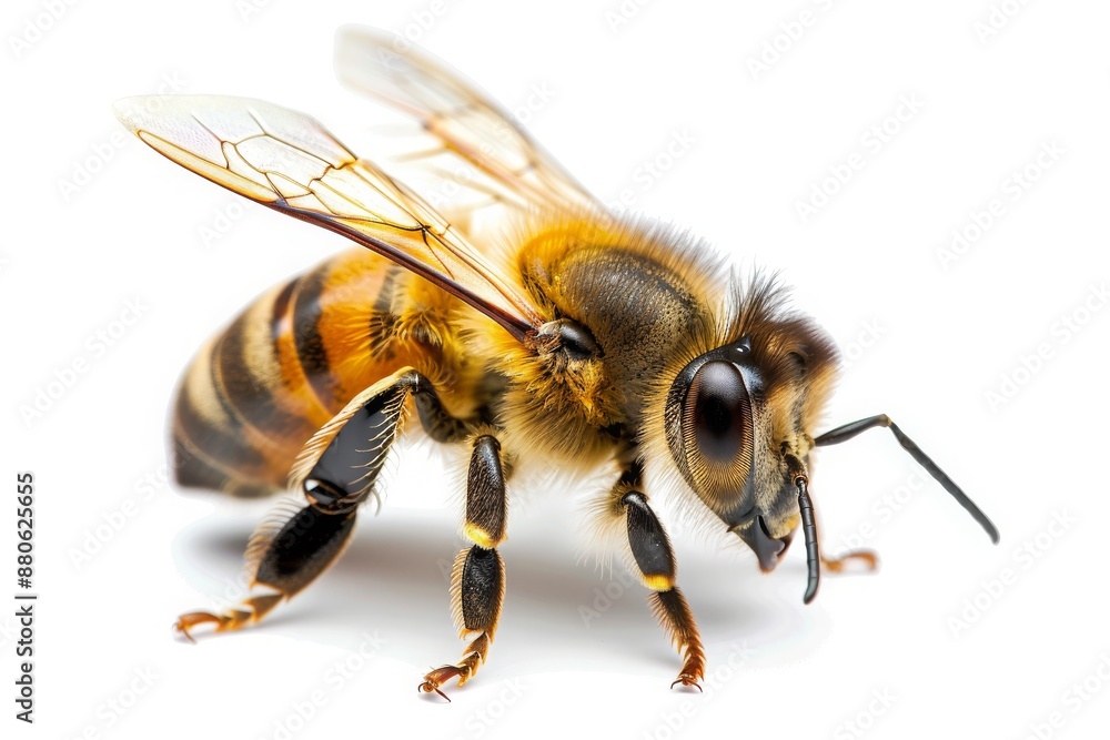 Honey Bee Close-Up - A Detailed Portrait of a Busy Insect Honey Bee Close-Up - A Detailed Portrait of a Busy Insect