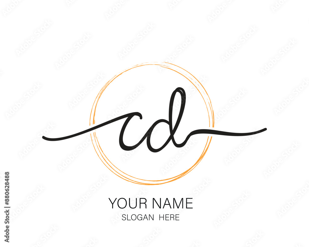 CD initial letter handwriting logo design ,signature logo template,beauty initial with circle design CD initial letter handwriting logo design ,signature logo template,beauty initial with circle design