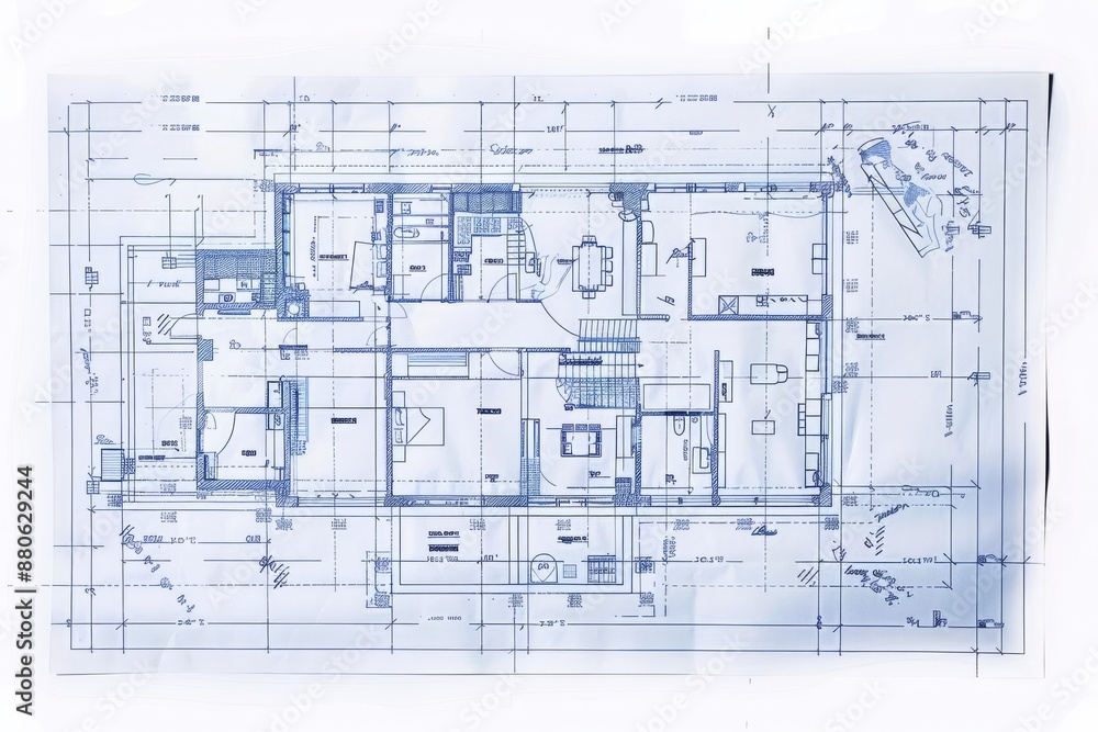 Blueprint of a House Floor Plan Blueprint of a House Floor Plan