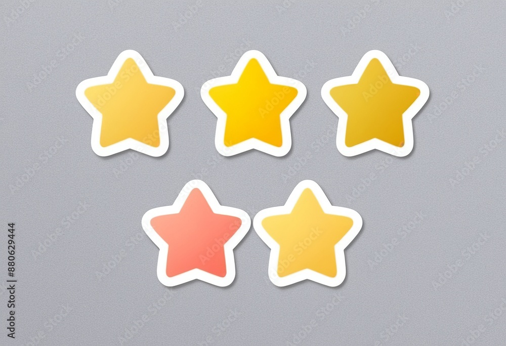 Yellow Star Sticker Labels with White Borders Yellow Star Sticker Labels with White Borders