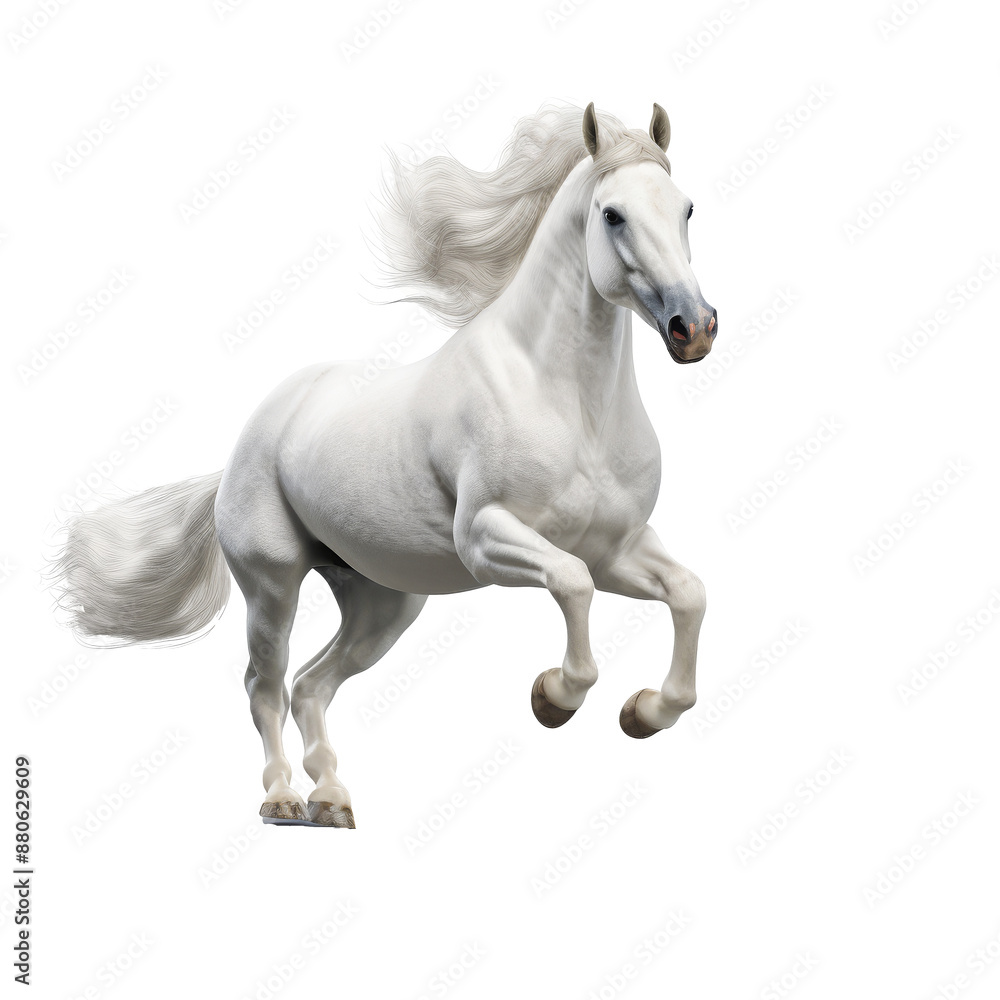 White Horse Running Freely White Horse Running Freely