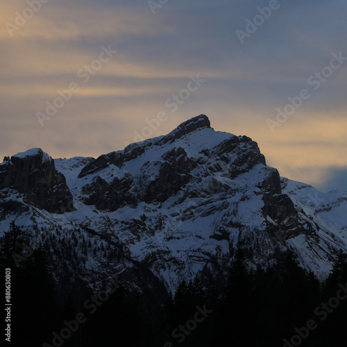 Mount Schluchhore just after sunset. photo