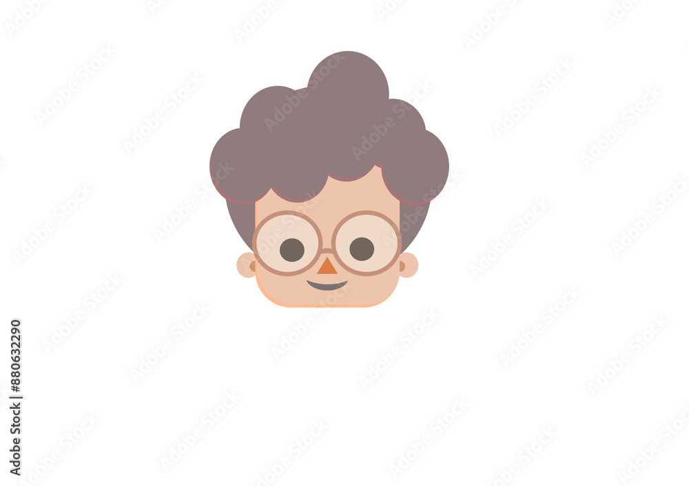 Cartoon character wearing glasses icon vector Cartoon character wearing glasses icon vector