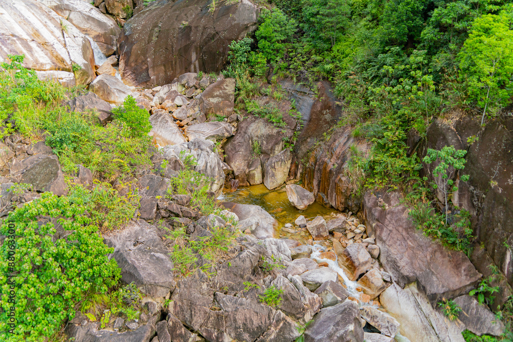 A small waterfall.
High-altitude areas near Dalat in Vietnam. A small waterfall.
High-altitude areas near Dalat in Vietnam.