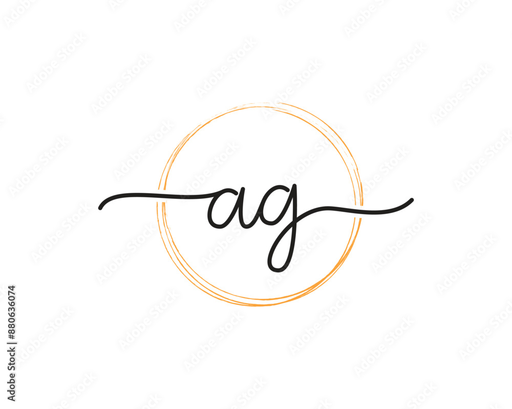 AG initial letter handwriting logo design ,signature logo template,beauty initial with circle design AG initial letter handwriting logo design ,signature logo template,beauty initial with circle design