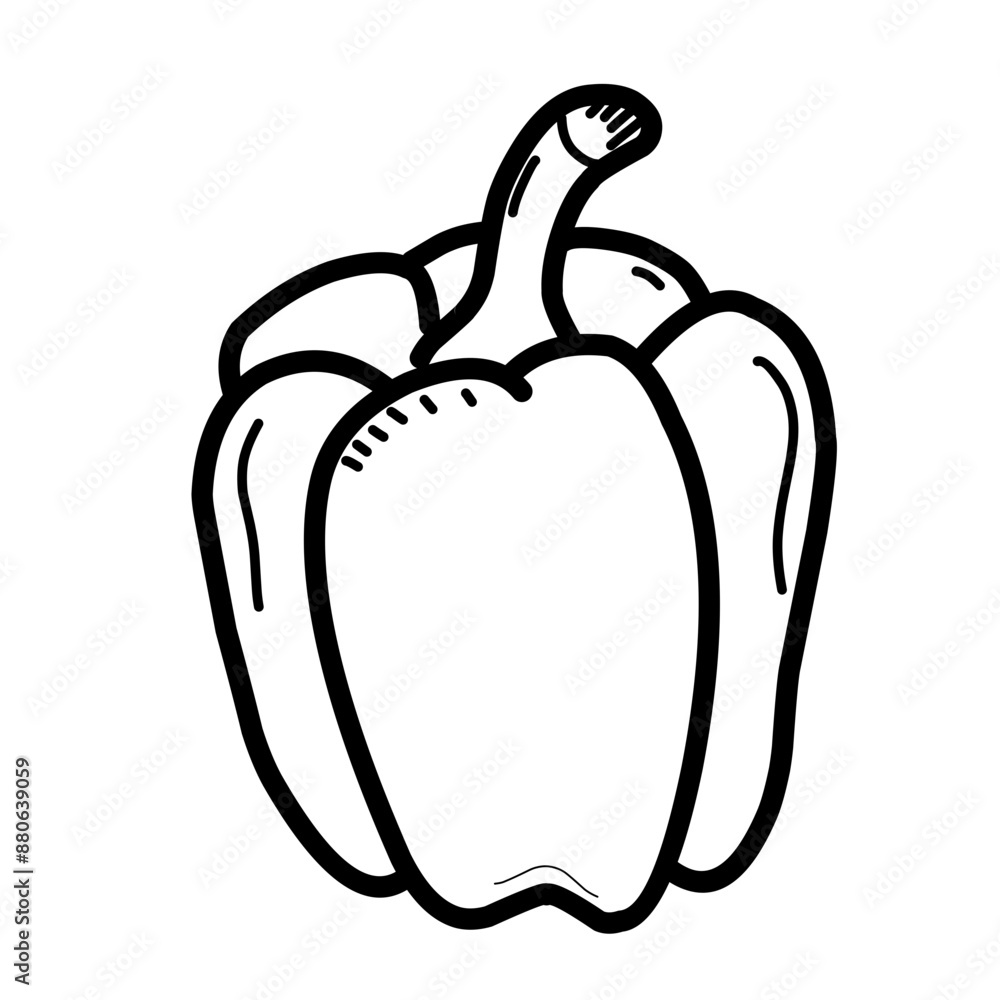 Paprika pepper, chilly spice Vector hand drawn vector illustration. Fresh organic vegetable, hot sweet pepper in engraved style. Detailed food drawing. For label, poster, print. isolated on white Paprika pepper, chilly spice Vector hand drawn vector illustration. Fresh organic vegetable, hot sweet pepper in engraved style. Detailed food drawing. For label, poster, print. isolated on white