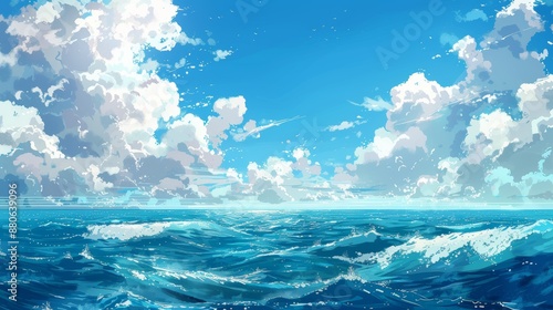 Vast ocean, anime style