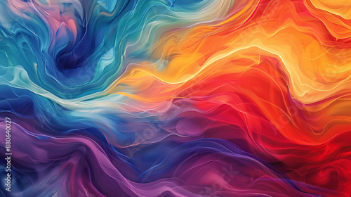 Swirling colors dance like a rainbow, creating a vibrant and flowing abstract background. Smooth transitions blend the shades, capturing the essence of nature's fluidity and movement.