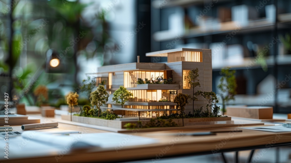 Modern architectural model of a building Modern architectural model of a building