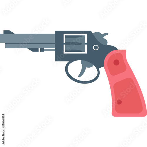 Revolver vector icon with isolated background in flat style 