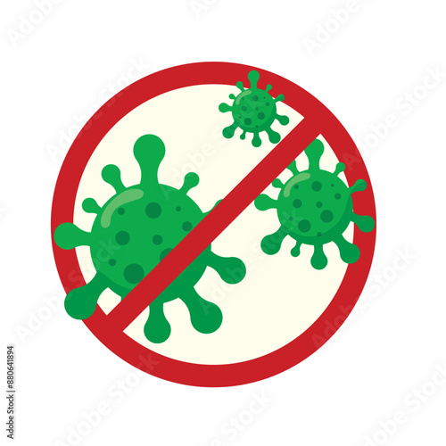 concept illustration of the anti-bacterial, anti-germ sign. Flat style vector illustration.