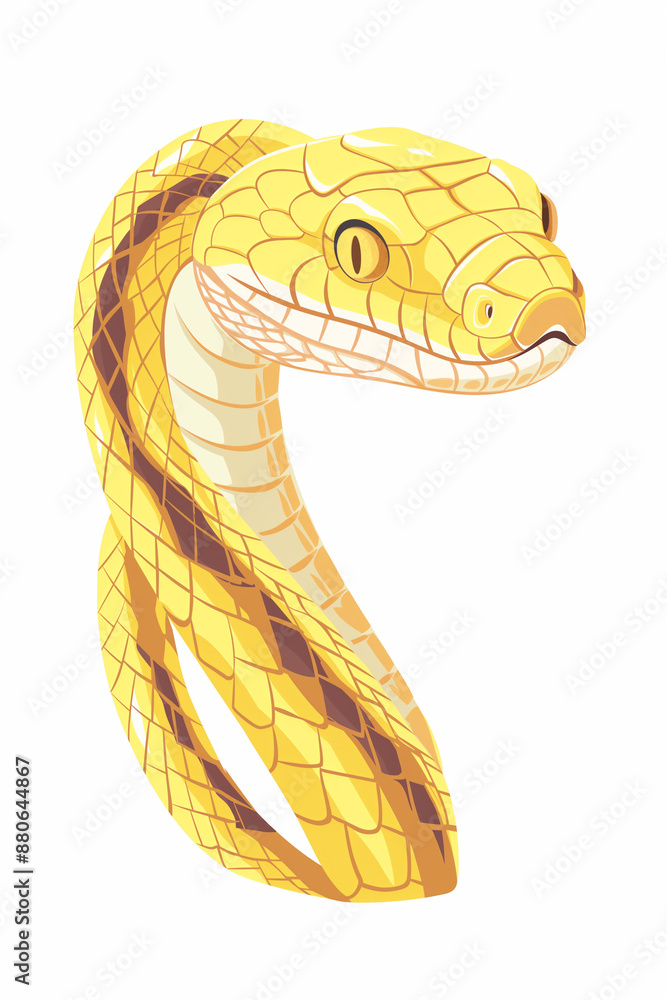 Fototapeta premium Clip Art Snake Coiled on White Background