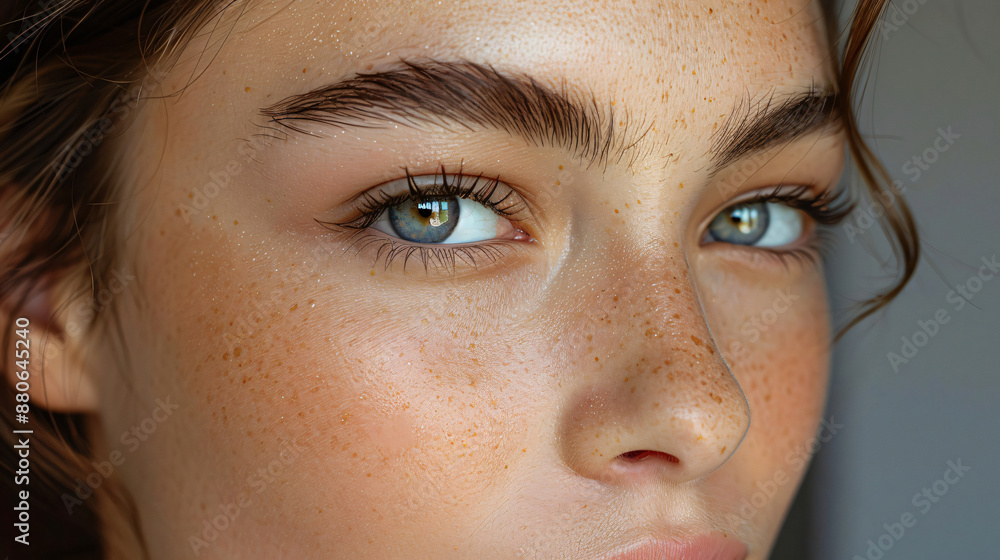 Beautiful White European Womans Face Close-Up Photography. Beautiful White European Womans Face Close-Up Photography.
