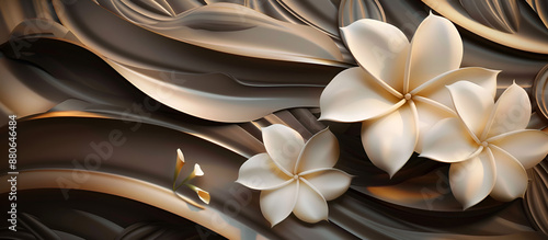 3d wallpaper design with ivory flower and dark background. Luxurious Dark 3D Floral Wallpaper Design
Dark Background 3D Ivory Flower Wallpaper