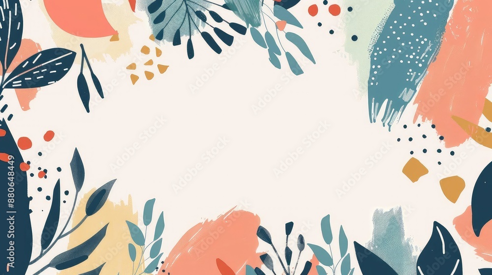 Create a modern abstract painting using a variety of bright colors and shapes. The painting should have a cheerful and playful feel. Create a modern abstract painting using a variety of bright colors and shapes. The painting should have a cheerful and playful feel.