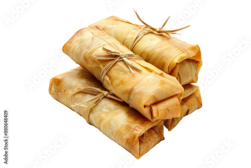 Wrapped tamales isolated on transparent background