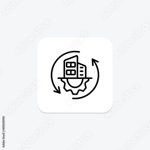 Building Transformation line icon , vector, pixel perfect, illustrator file