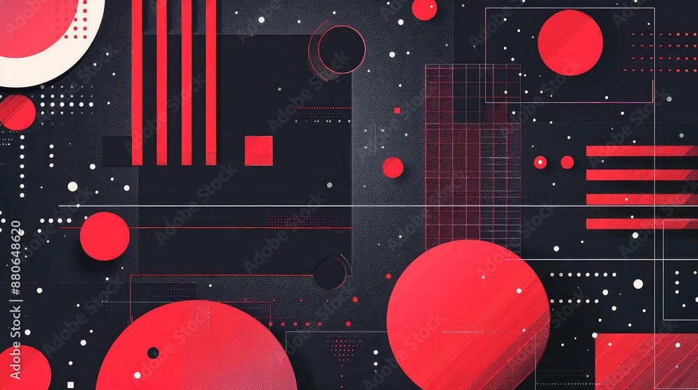 Create a modern abstract geometric background with red and black as the primary colors Create a modern abstract geometric background with red and black as the primary colors