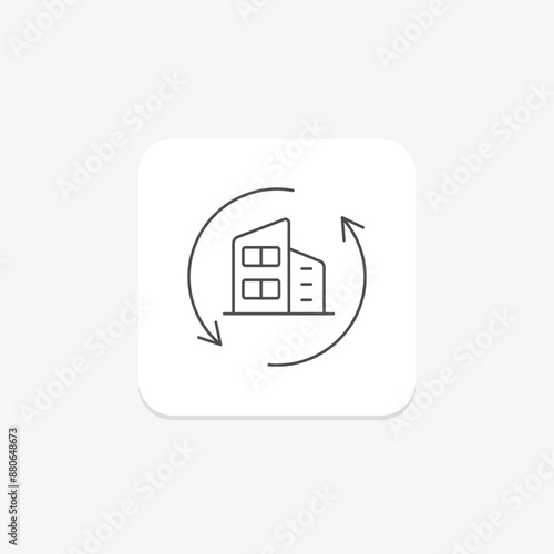 Building Restoration thinline icon , vector, pixel perfect, illustrator file